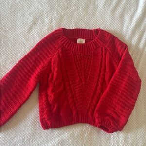 Vibrant Red Knit Sweater